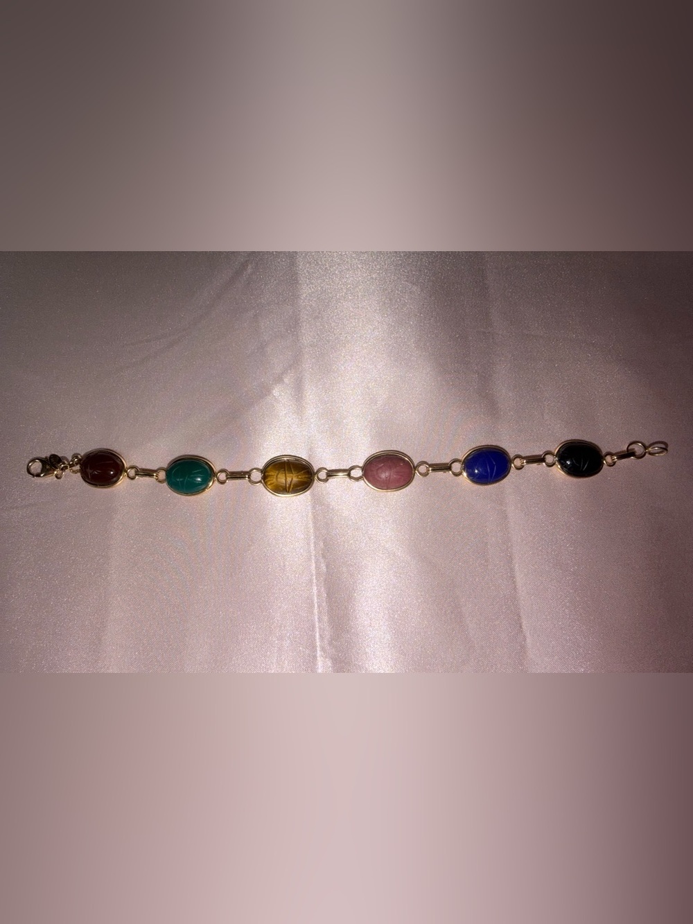 Vintage Carla 14K Scarab Beetle Bracelet